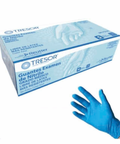 GUANTES NITRILO TRESOR LIBRE DE  LATEX  AZUL  TALLA M - Matriz