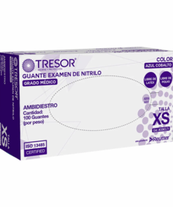 GUANTE EXAMEN NITRILO XS AZUL COBALTO 100 UNID CAJA TRESOR - Matriz