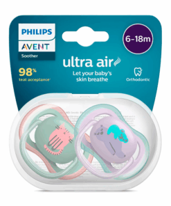 AVENT 2 CHUPETES ULTRA  AIR ANIMALES 6-18 Meses SCF085/18