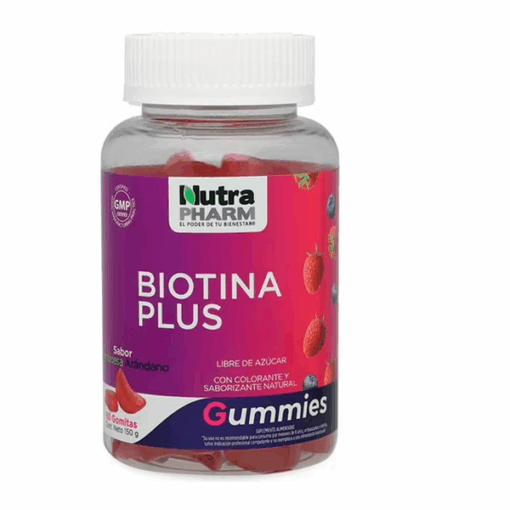 BIOTINA PLUS LIBRE DE AZUCAR SABOR FRAMBUESA-ARANDANO 60 GOMITAS