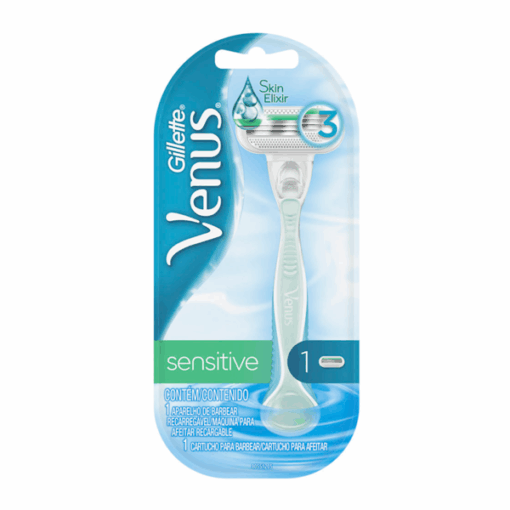 MAQUINA RECARGABLE VENUS SKIN ELIXIR SENSITIVE + 1 CARTUCHO DE 3 NAVAJAS