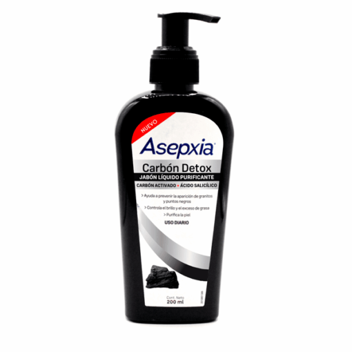 ASEPXIA CARBON DETOX JABON LIQUIDO PURIFICANTE 200ML USO DIARIO