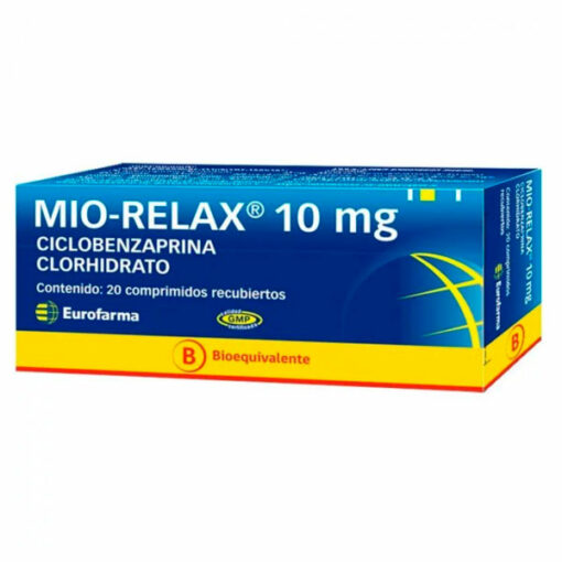 MIO-REAX CICLOBENZAPRINA CLORHIDRATO 10MG CAJA 20 COMPRIMIDOS