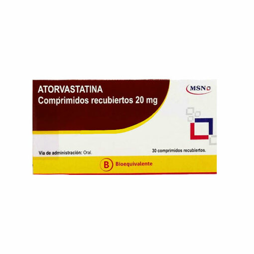 ATORVASTATINA 20MG CAJA 30 COMPRIMIDOS RECUBIERTOS  CENABAST