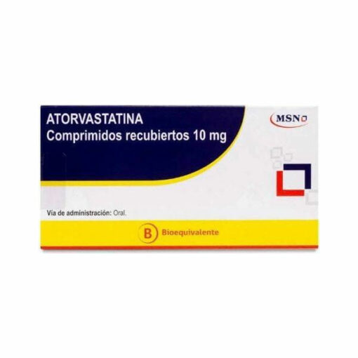 ATORVASTATINA 10MG CAJA 30 COMPRIMIDOS RECUBIERTOS CENABAST