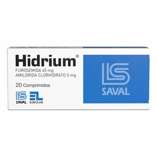 HIDRIUM FUROSEMIDA 40 MG + AMILORIDA 5 MG X 20 COMPRIMIDOS