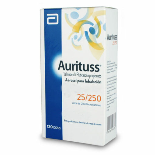 AURITUSS SALMETEROL/FLUTICASONA PROPIONATO 25/250 AEROSOL PARA INHALACION 120 DOSIS CENABAST