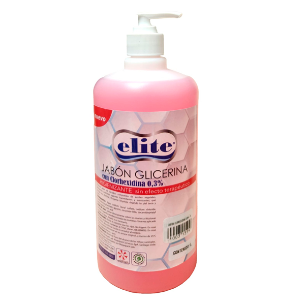ELITE JABON GLICERINA CON CLORHEXIDINA 0.3% 1 LT