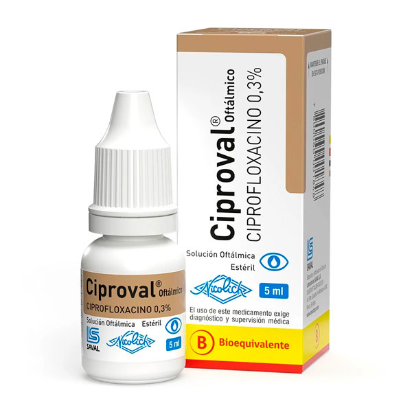 CIPROVAL CIPROFLOXACINO 0.3% OFTALMICO FRASCO 5ML CENABAST