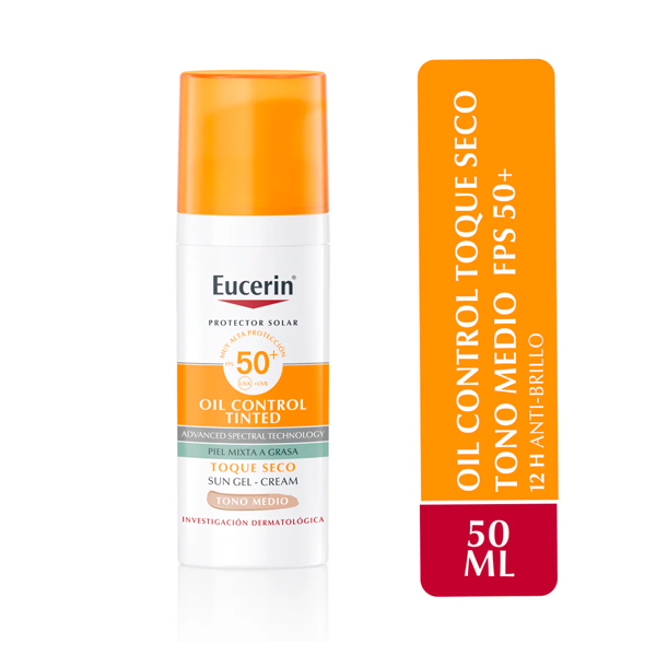 EUCERIN SUN OIL CONTROL TINTED TONO MEDIO F50+ 50 ML (87942)