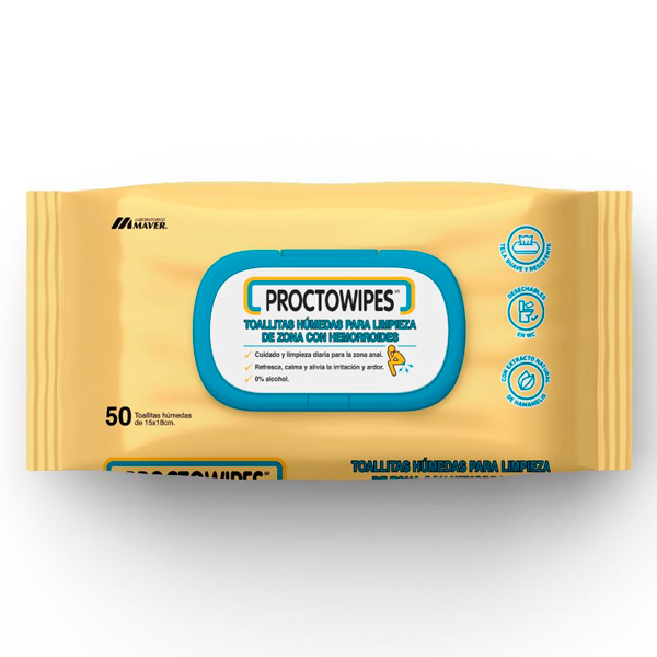 PROCTOWIPES TOALLITAS HUMEDAS PARA LIMPIEZA HEMORROIDES