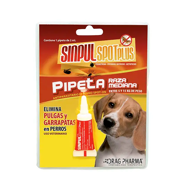 SINPUL SPOT PLUS RAZA  MEDIANA USO VETERINARIO