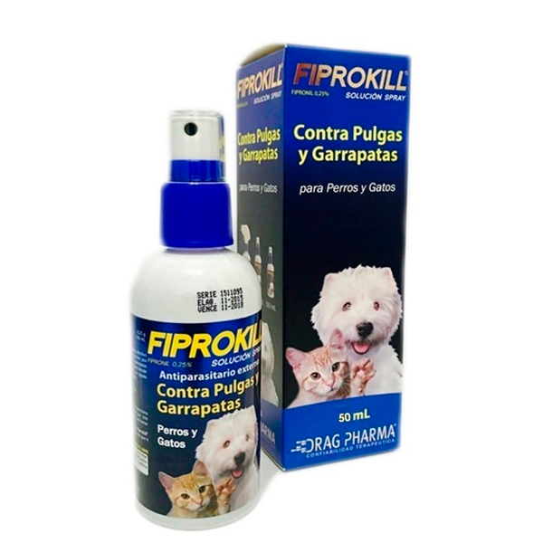 FIPROKILL SOLUCION SPRAY PERROS Y GATOS FIBRONIL 0.25% 50 ML