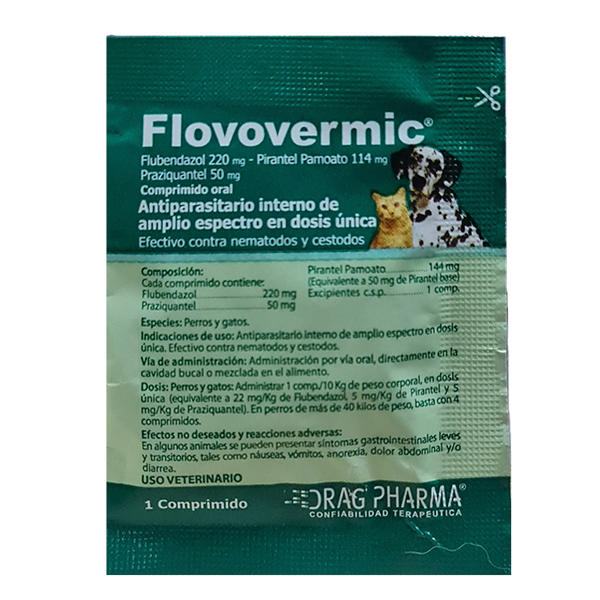 FLOVOVERMIC PERROS Y GATOS 1 COMPRIMIDO