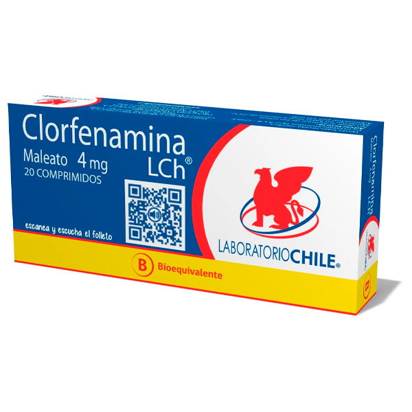 CLORFENAMINA MALEATO 4MG CAJA 20 COMPRIMIDOS