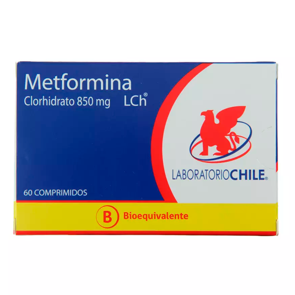METFORMINA CLORHIDRATO 850MG CAJA 60 COMPRIMIDOS RECUBIERTOS