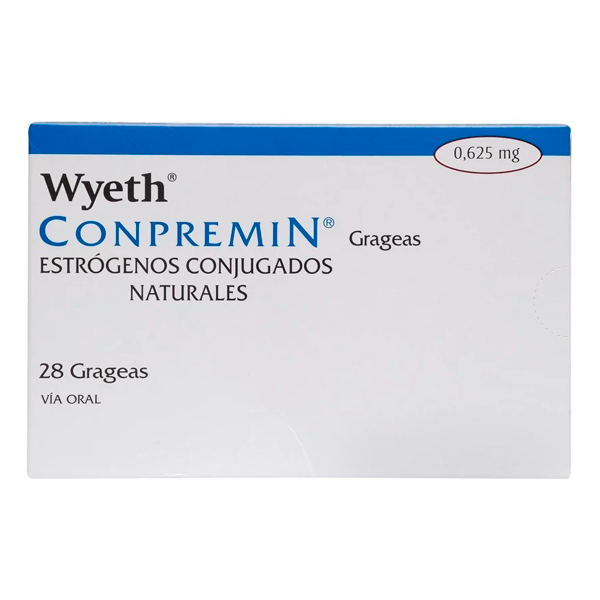 CONPREMIN ESTROGENOS CONJUGADOS 0.625MG CAJA 28 GRAGEAS