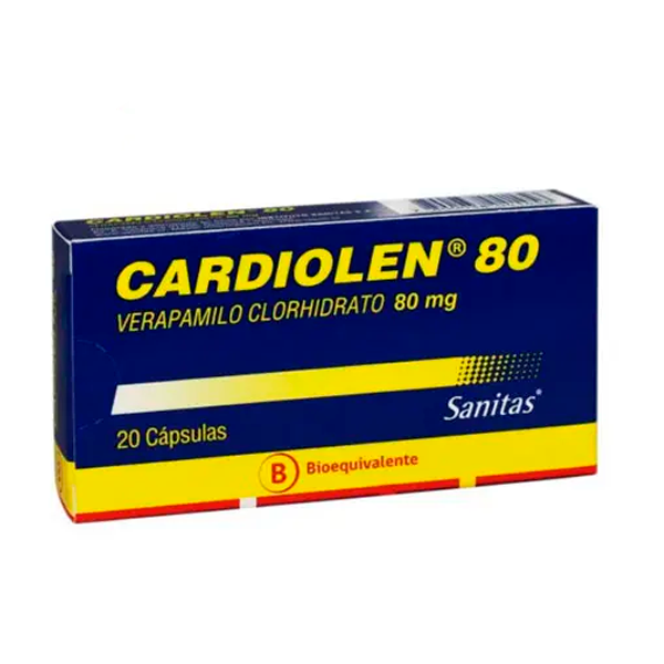 CARDIOLEN VERAPAMILO CLORHIDRATO 80MG CAJA 20 CAPSULAS