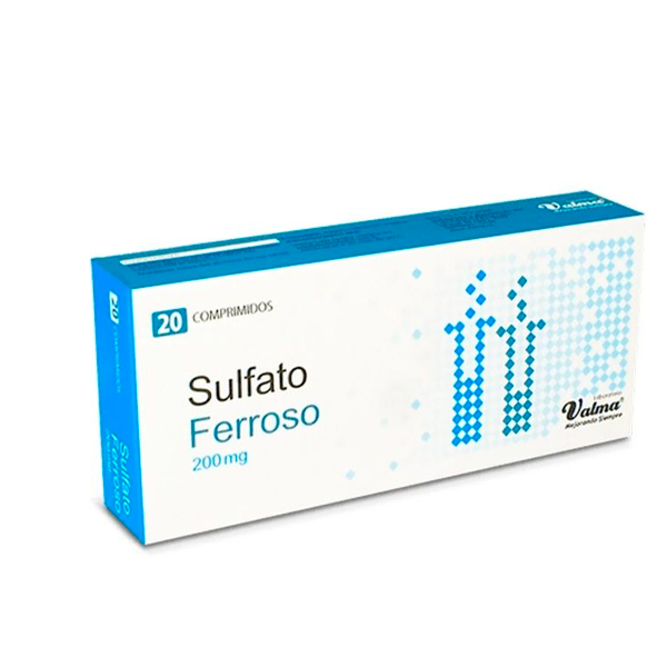 SULFATO FERROSO 200MG CAJA 20 COMPRIMIDOS