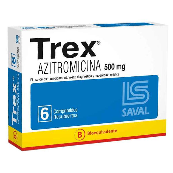 TREX AZITROMICINA  500MG X 6 COMPRIMIDOS