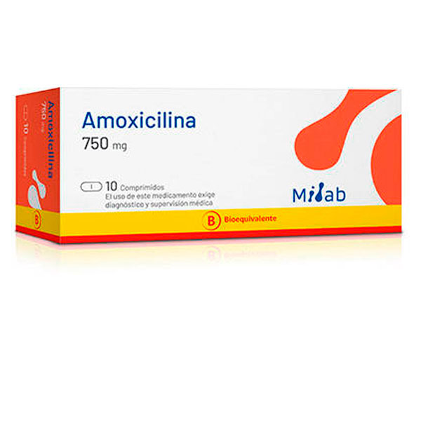 AMOXICILINA 750MG CAJA 10 COMPRIMIDOS