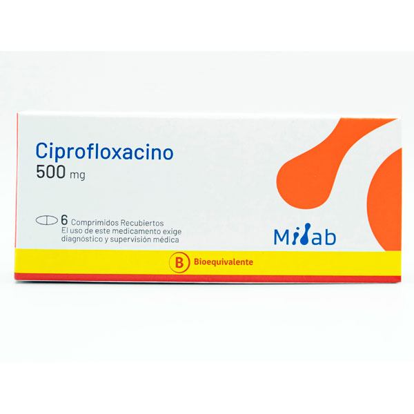 CIPROFLOXACINO 500MG 6 COMPRIMIDOS RECUBIERTOS