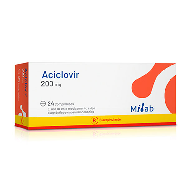 ACICLOVIR 200 MG CAJA 24 COMPRIMIDOS