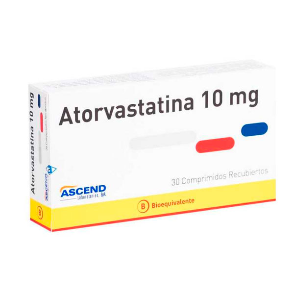 ATORVASTATINA 10MG CAJA 30 COMPRIMIDOS RECUBIERTOS