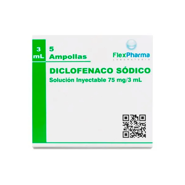 DICLOFENACO SODICO 75MG/3 ML SOLUCION INYECTABLE CAJA 5 AMPOLLAS