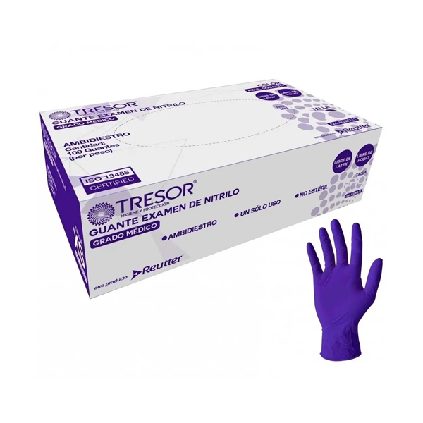 TRESOR GUANTE NITRILO TALLA L AZUL COBALTO 100 UNID