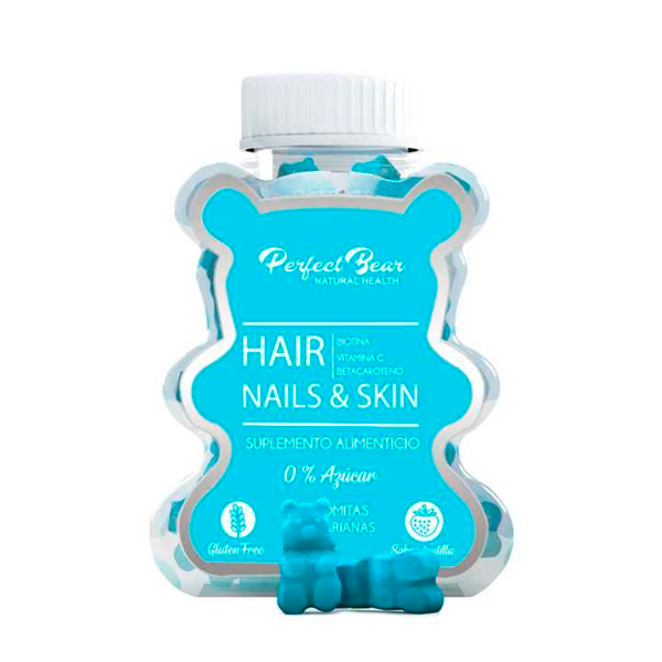 HAIR NAILS & SKIN BIOTINA-VIT C-BETACAROTENO 0% AZUCAR GLUTEN FREE 60 GOMITAS