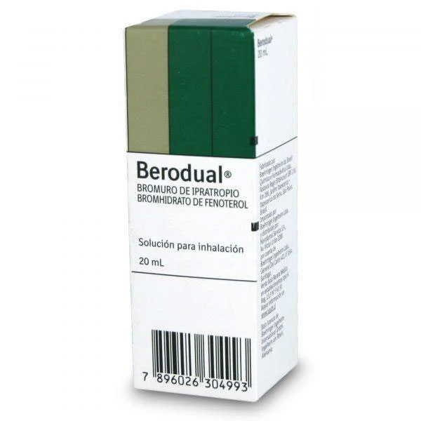 BERODUAL  FENOTEROL+IPRATROPIO 0,5/0,25MG SOLUCION PARA NEBULIZACION 20ML.