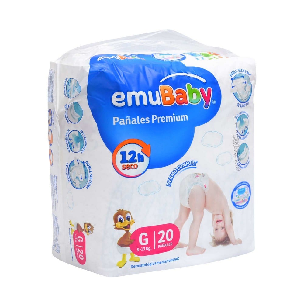 Emu Control Emu Baby Panales Premium 12H Seco G(9-13 Kg) x18 – FarmaSmart